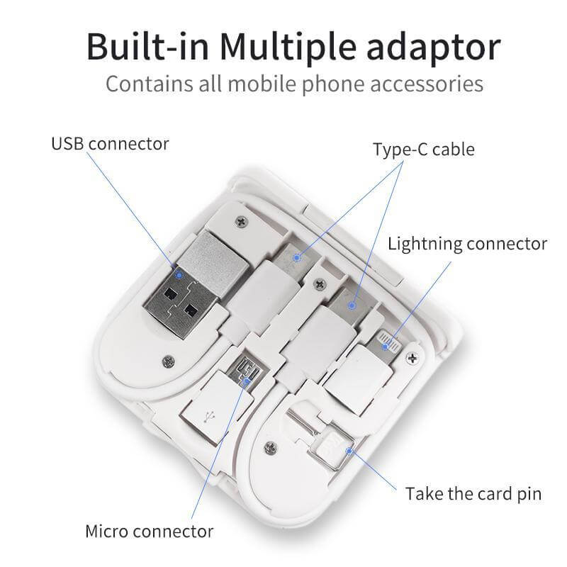 BOLERO - @memorii 2 in 1 Wireless Charger with Multi Cable Set - White