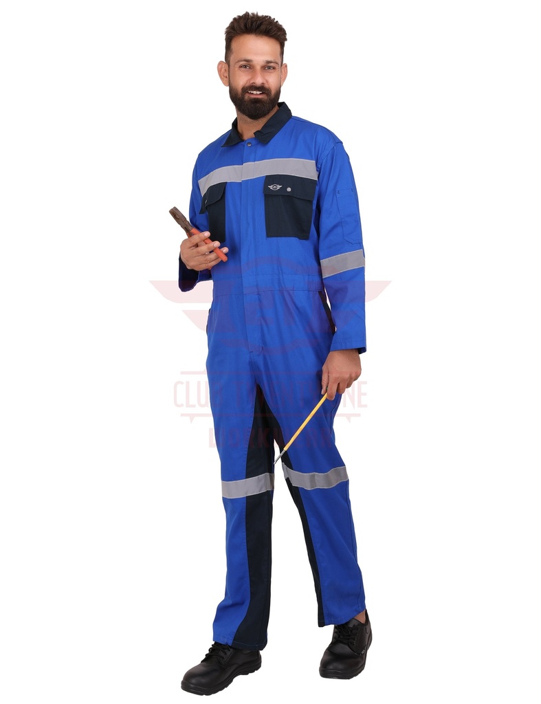 Brooklyn Coverall
Color: Royal Blue &amp; Navy Blue
Fabric: Pre Shrunk 100% Cotton
GSM: 210