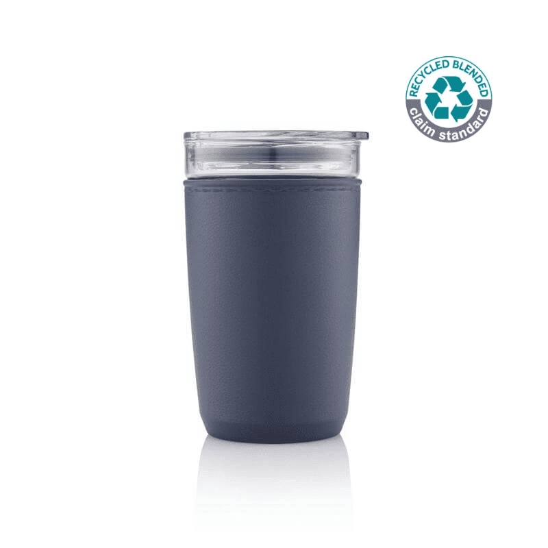 CERRA - Hans Larsen Premium Glass Tumbler with Recycled Protective Sleeve - Blue