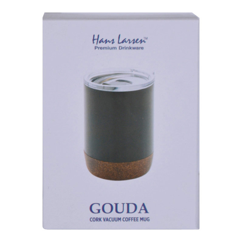 GOUDA - Hans Larsen Vacuum Mug With Cork Base - Black