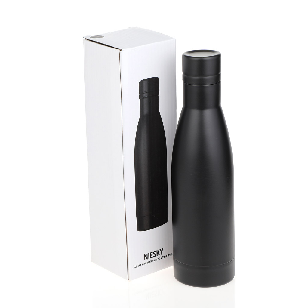 NIESKY - Copper Vacuum Insulated Double Wall Water Bottle - Black