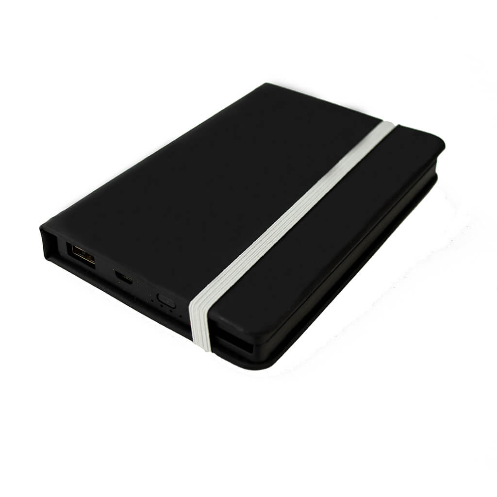 BUKIE- @memorii 4000 mAh Powerbank With Notebook Look Black