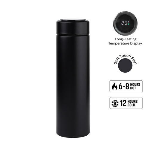 [DWGL 3298] WAHA - Giftology Thermal Flask with LED Temperature Display 500ml  - Black